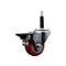 Service Caster 3'' Red Poly Swivel 3/4'' Expanding Stem Caster with Brake SCC-EX20S314-PPUB-RED-PLB-34 - alternate 1